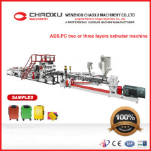 Línea plástica de la producción de ABS / PC dos o tres capas máquina del extrusor para el equipaje